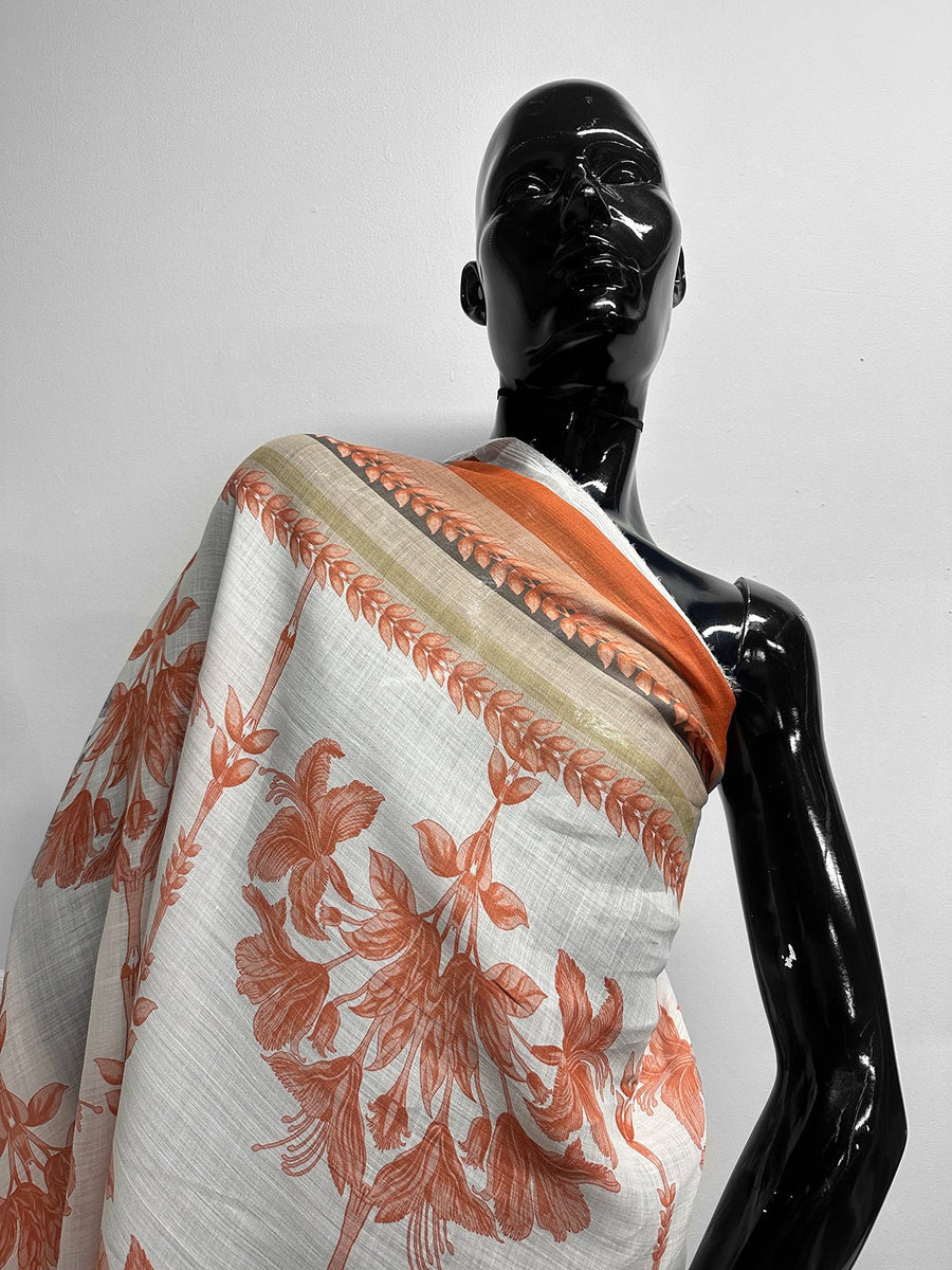 Italian Holy Roman Handkerchief Linen Border Print - L'Etoffe Fabrics LLC