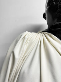 Italian Ivory Stretch Wool Pique - L'Etoffe Fabrics LLC