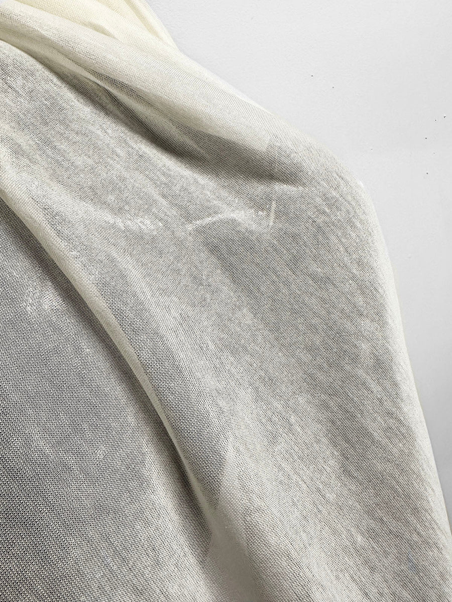 Italian Ivory Tissue Weight Cotton Jersey - L'Etoffe Fabrics LLC