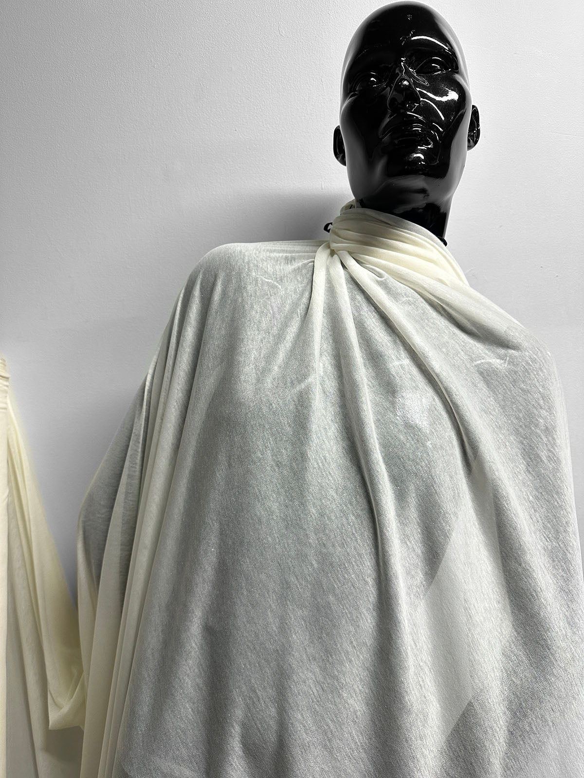 Italian Ivory Tissue Weight Cotton Jersey - L'Etoffe Fabrics LLC