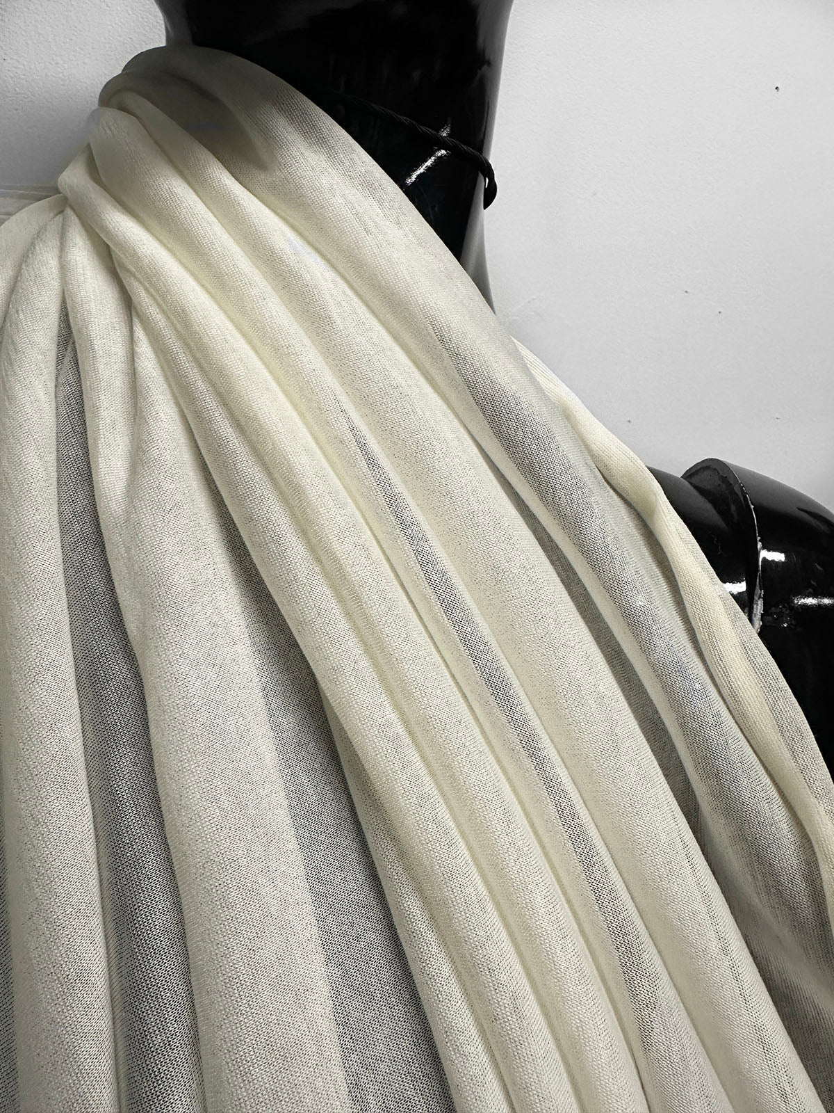 Italian Ivory Tissue Weight Cotton Jersey - L'Etoffe Fabrics LLC