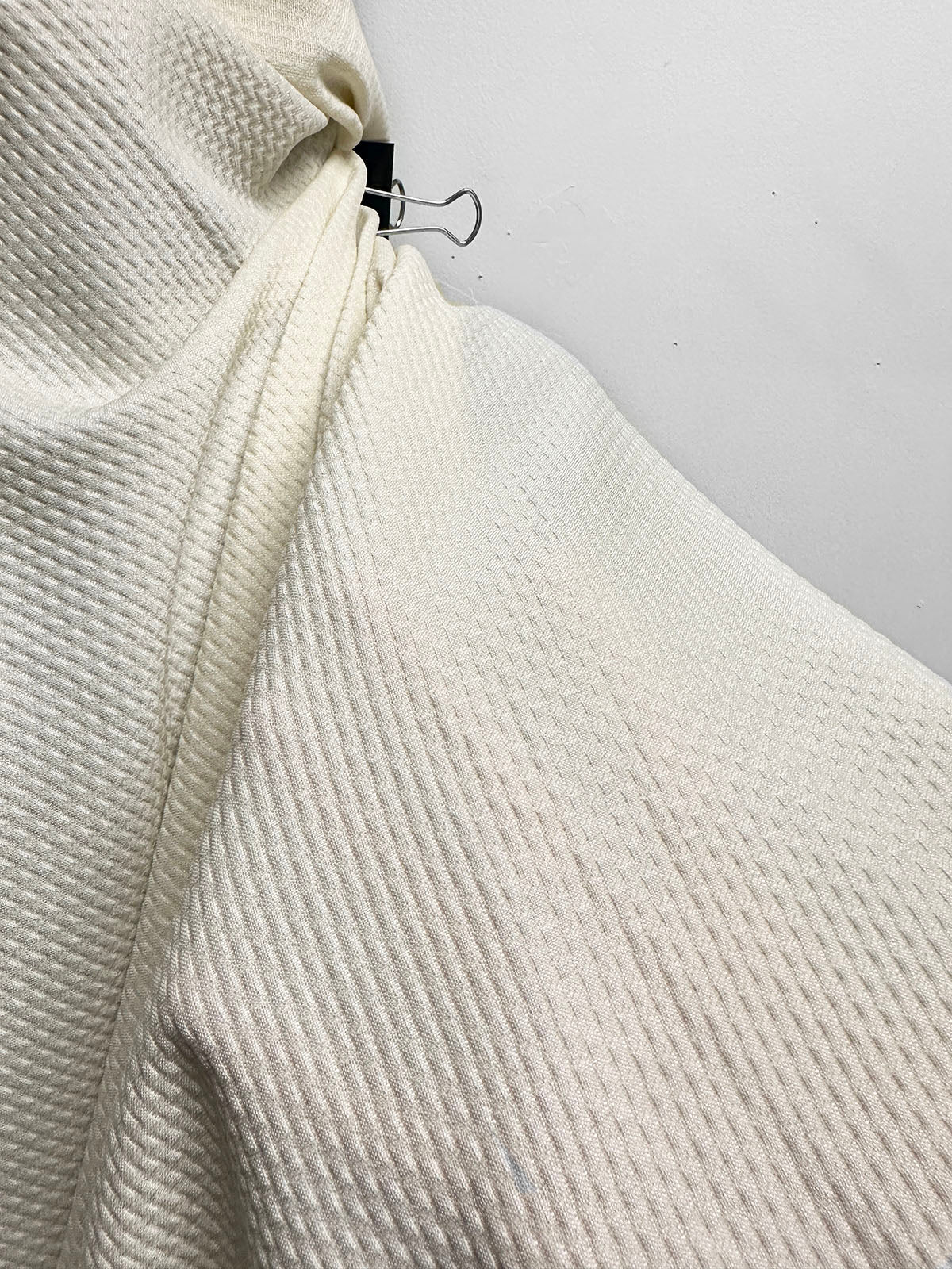 Italian Ivory Wool Modern Matlassè - L'Etoffe Fabrics LLC