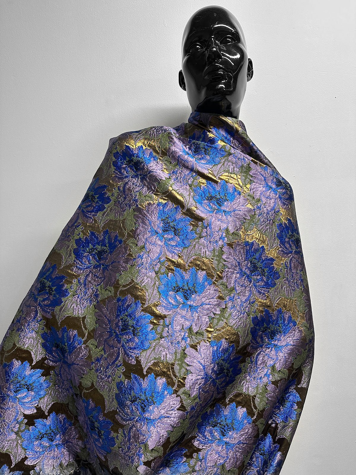 Italian Lavender Olive Satin Brocade - L'Etoffe Fabrics LLC