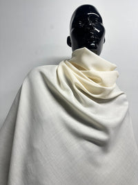Italian Light Airy Ivory Twill Undyed Wool - L'Etoffe Fabrics LLC