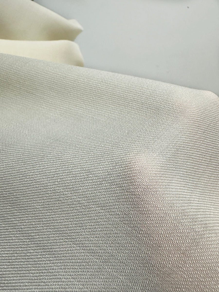 Italian Light Airy Ivory Twill Undyed Wool - L'Etoffe Fabrics LLC