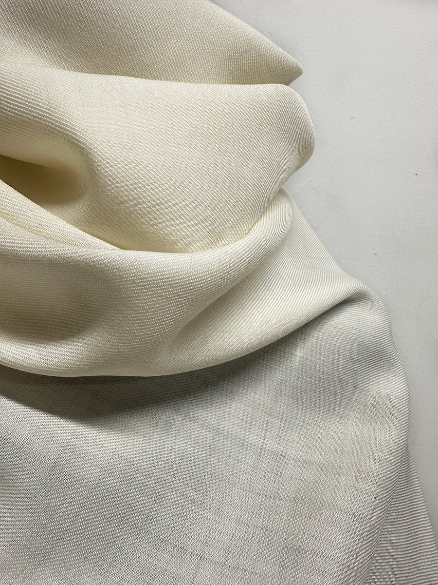 Italian Light Airy Ivory Twill Undyed Wool - L'Etoffe Fabrics LLC