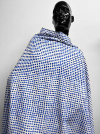 Italian Light Poplin Moonstone Print Blue Fabric - L'Etoffe Fabrics LLC