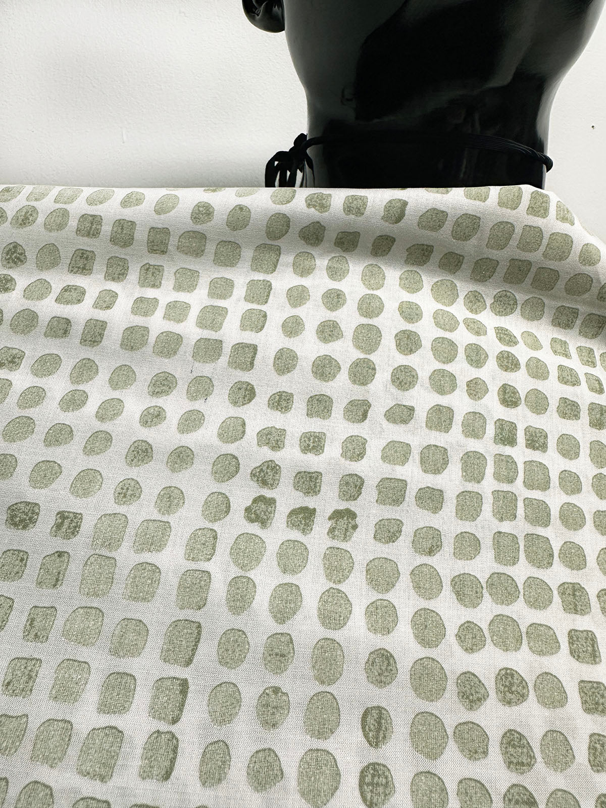 Italian Light Poplin Moonstone Print Fabric Sagebrush - L'Etoffe Fabrics LLC