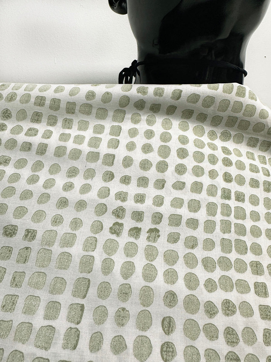 Italian Light Poplin Moonstone Print Fabric Sagebrush - L'Etoffe Fabrics LLC