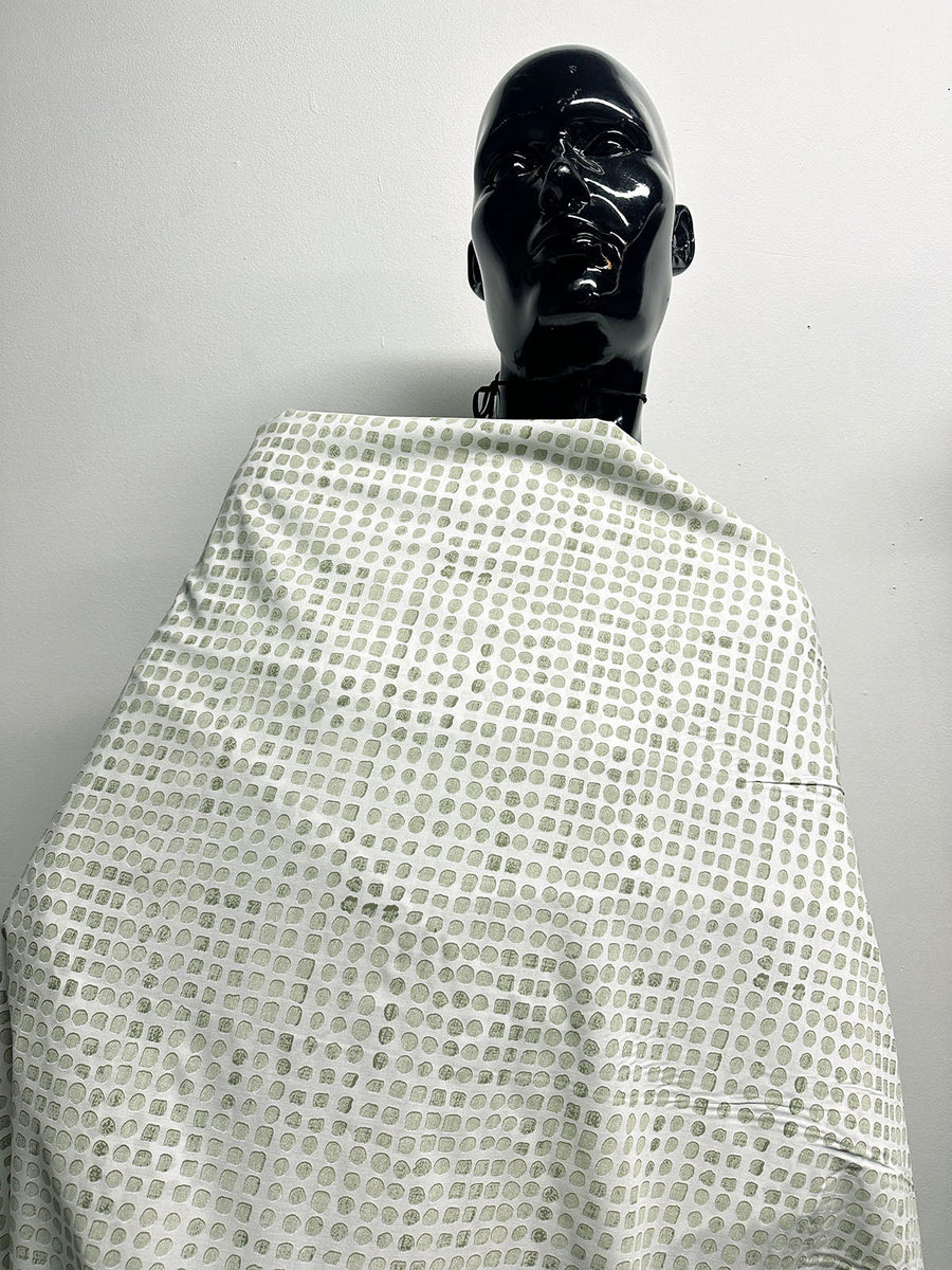 Italian Light Poplin Moonstone Print Fabric Sagebrush - L'Etoffe Fabrics LLC