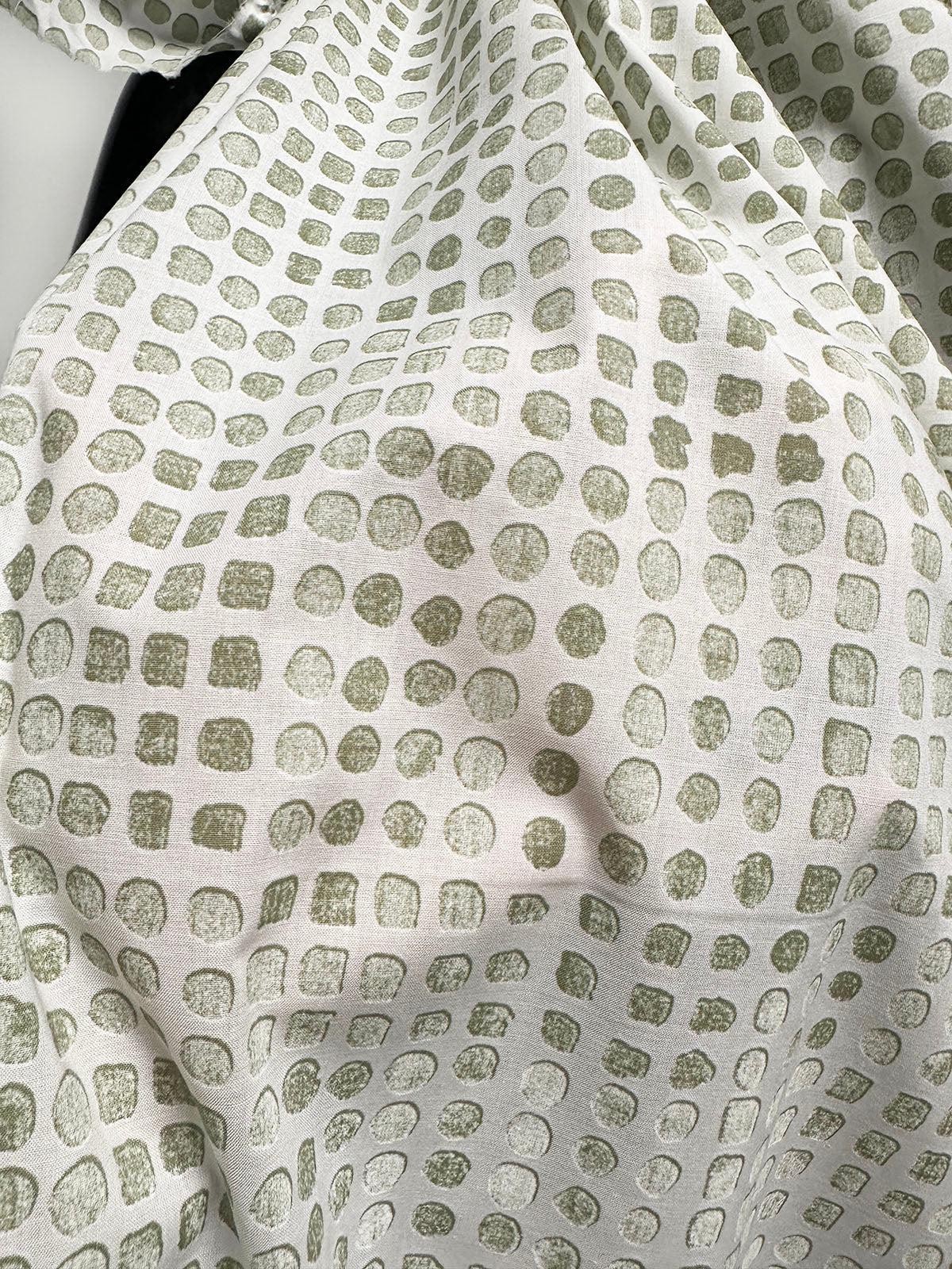 Italian Light Poplin Moonstone Print Fabric Sagebrush - L'Etoffe Fabrics LLC