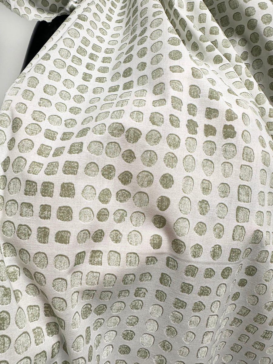 Italian Light Poplin Moonstone Print Fabric Sagebrush - L'Etoffe Fabrics LLC