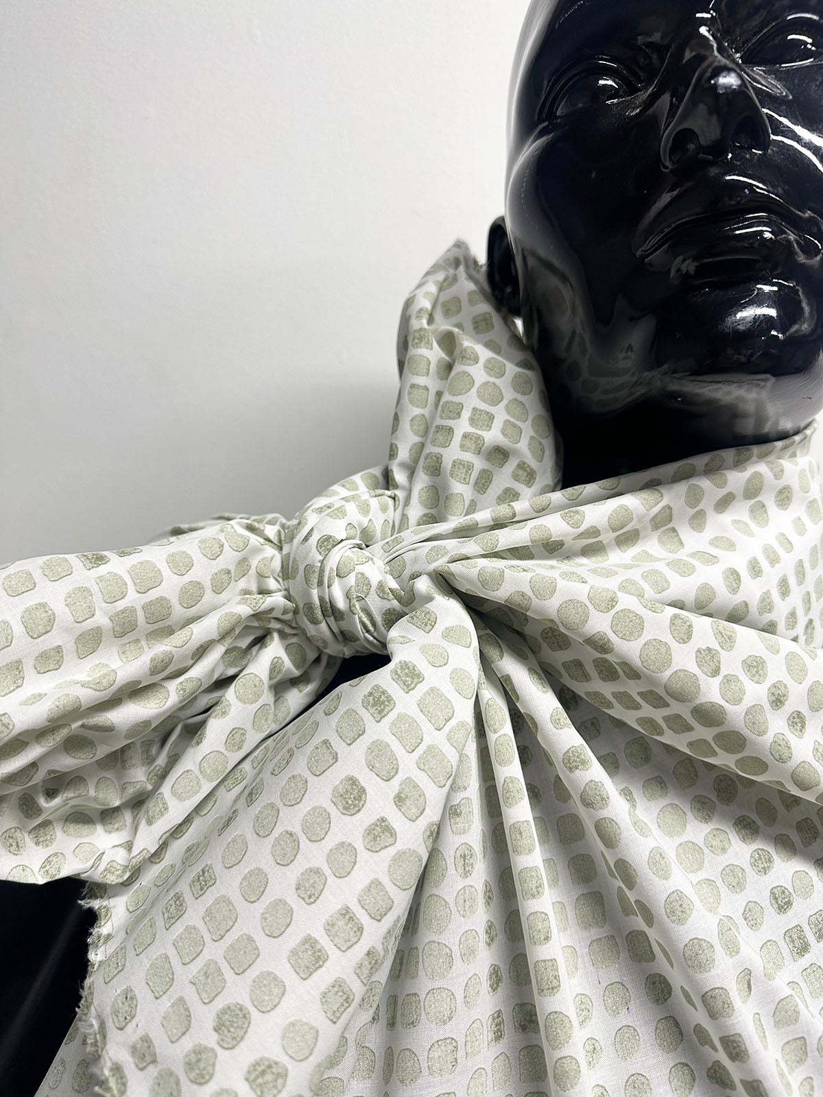 Italian Light Poplin Moonstone Print Fabric Sagebrush - L'Etoffe Fabrics LLC