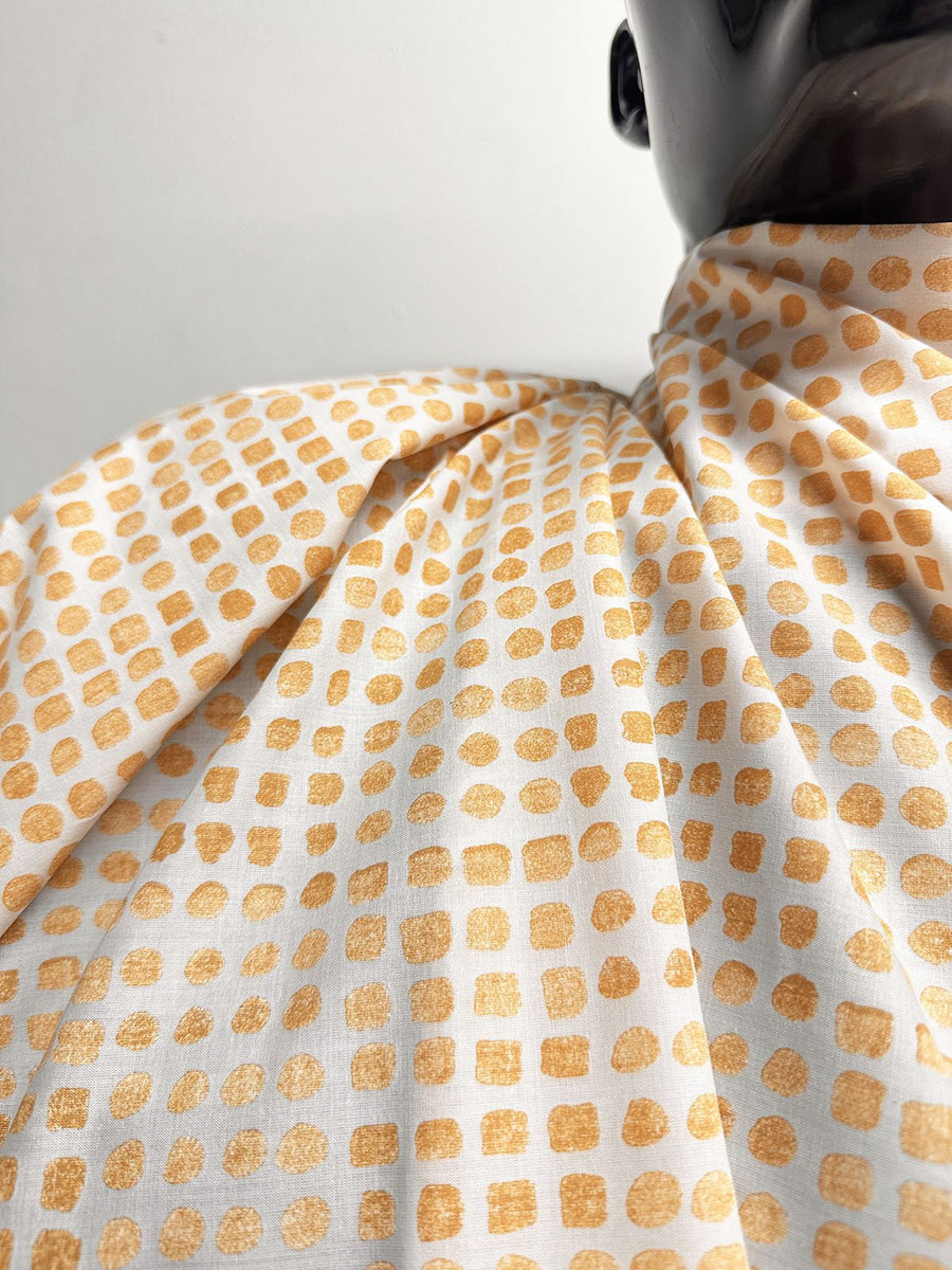 Italian Light Poplin Moonstone Print Terracotta - L'Etoffe Fabrics LLC