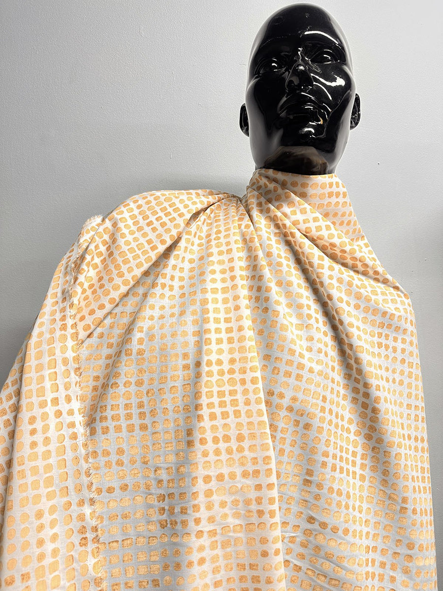 Italian Light Poplin Moonstone Print Terracotta - L'Etoffe Fabrics LLC