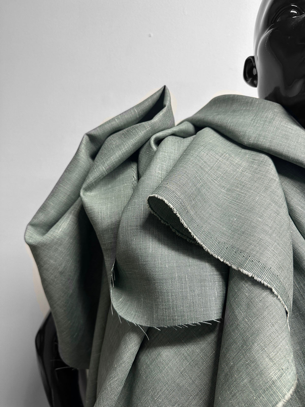 Italian Linen Wool Silk Blend - Sage - L'Etoffe Fabrics LLC