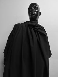Italian Luxury Cotton Gabardine Crepe Suiting Black - L'Etoffe Fabrics LLC