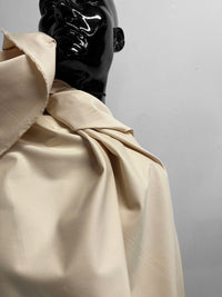 Italian Luxury Deadstock Trench Coat Cotton in Butter - L'Etoffe Fabrics LLC