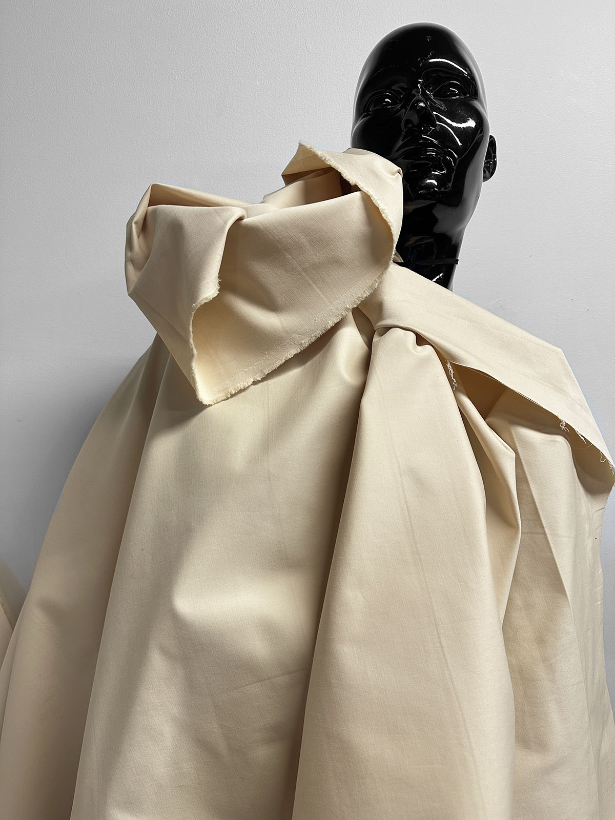 Italian Luxury Deadstock Trench Coat Cotton in Butter - L'Etoffe Fabrics LLC