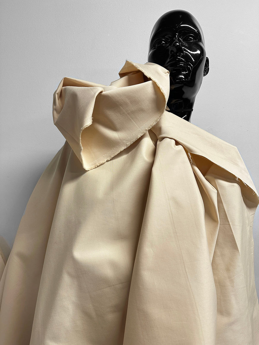 Italian Luxury Deadstock Trench Coat Cotton in Butter - L'Etoffe Fabrics LLC