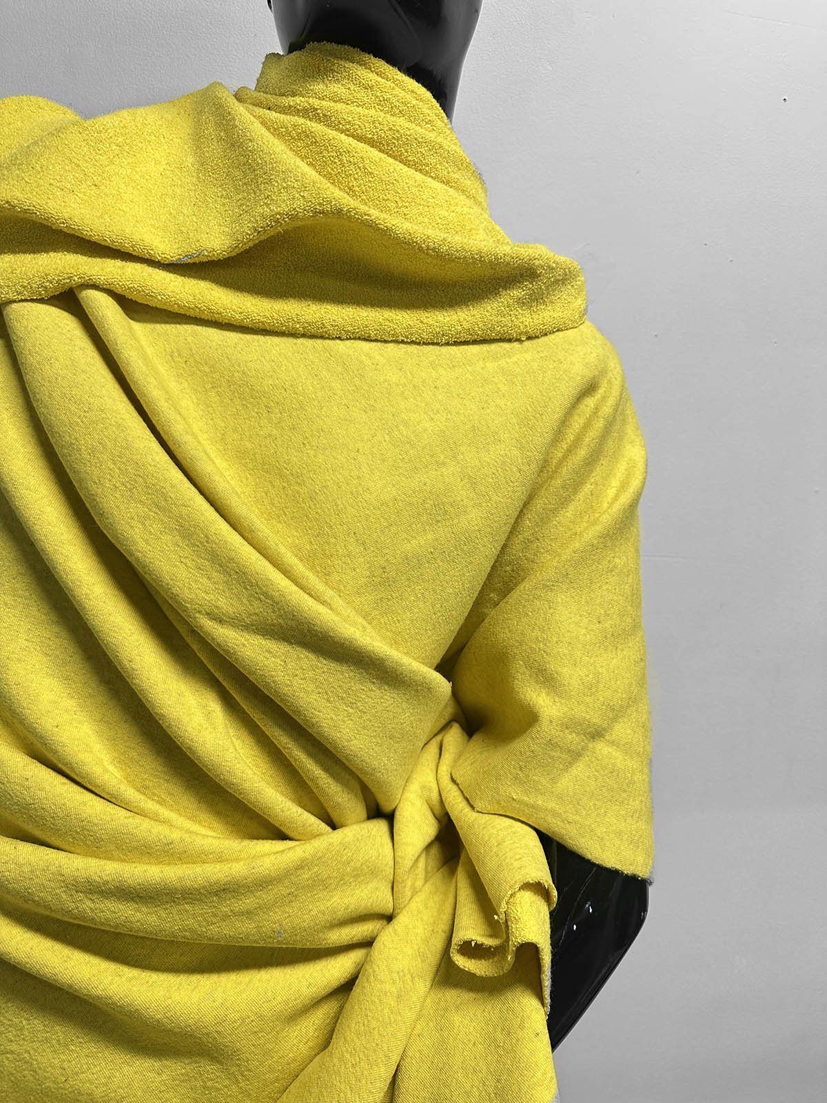 Italian Luxury Designer French Terry Heathered Yellow - L'Etoffe Fabrics LLC