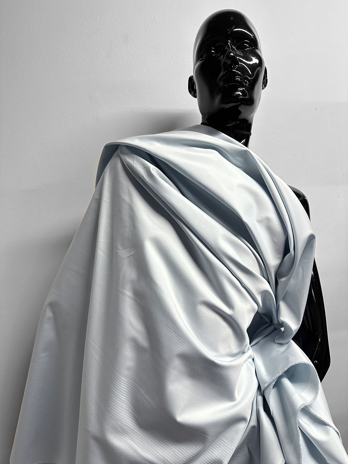 Italian Luxury Ice Blue Cotton Sateen Cotton Shirting - L'Etoffe Fabrics LLC