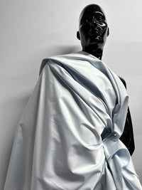 Italian Luxury Ice Blue Cotton Sateen Cotton Shirting - L'Etoffe Fabrics LLC
