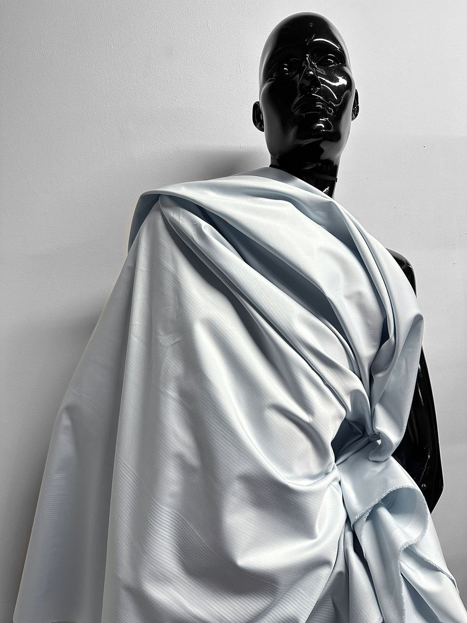 Italian Luxury Ice Blue Cotton Sateen Cotton Shirting - L'Etoffe Fabrics LLC