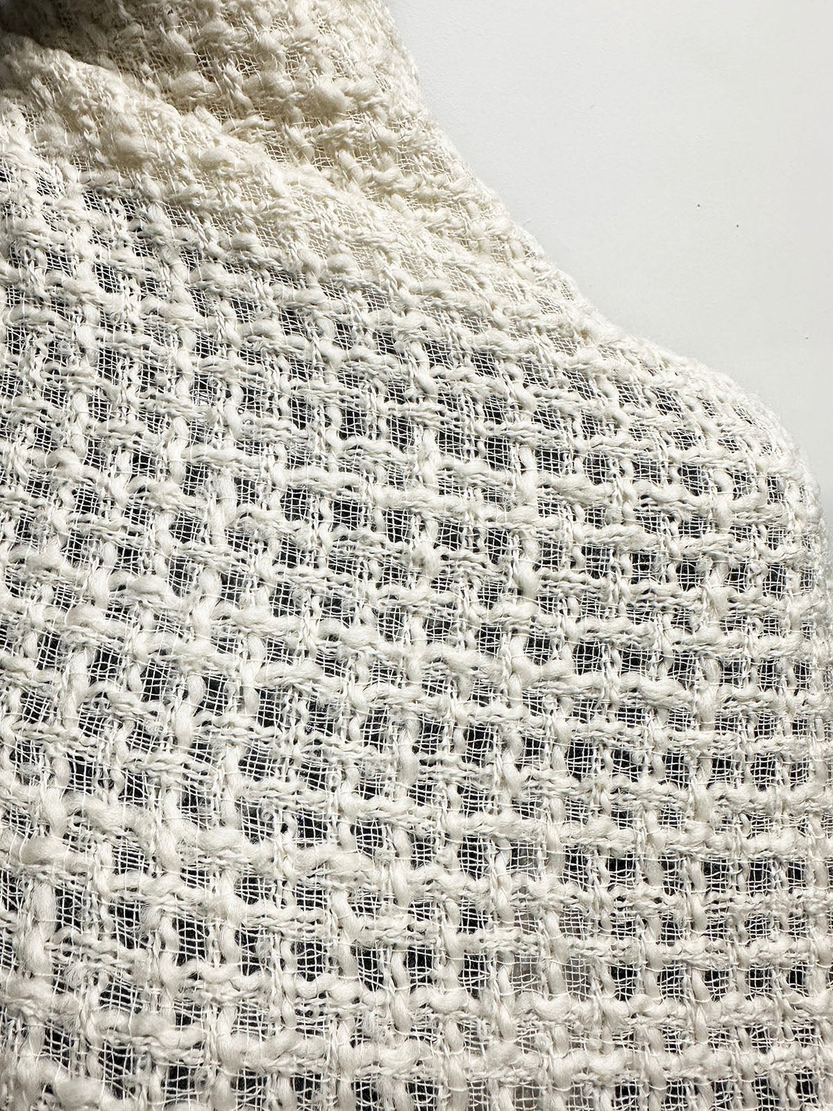 Italian Luxury Ivory Virgin Wool Tweed - L'Etoffe Fabrics LLC