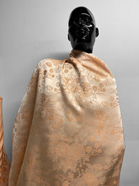 Italian Luxury Wildflower Satin Peach Jaquard - L'Etoffe Fabrics LLC