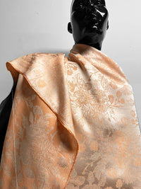 Italian Luxury Wildflower Satin Peach Jaquard - L'Etoffe Fabrics LLC