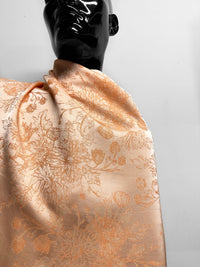 Italian Luxury Wildflower Satin Peach Jaquard - L'Etoffe Fabrics LLC