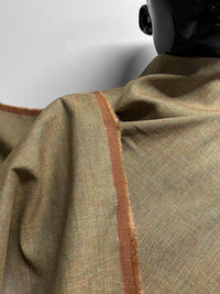 Italian Melange Linen Suiting Fabric - Olive - L'Etoffe Fabrics LLC