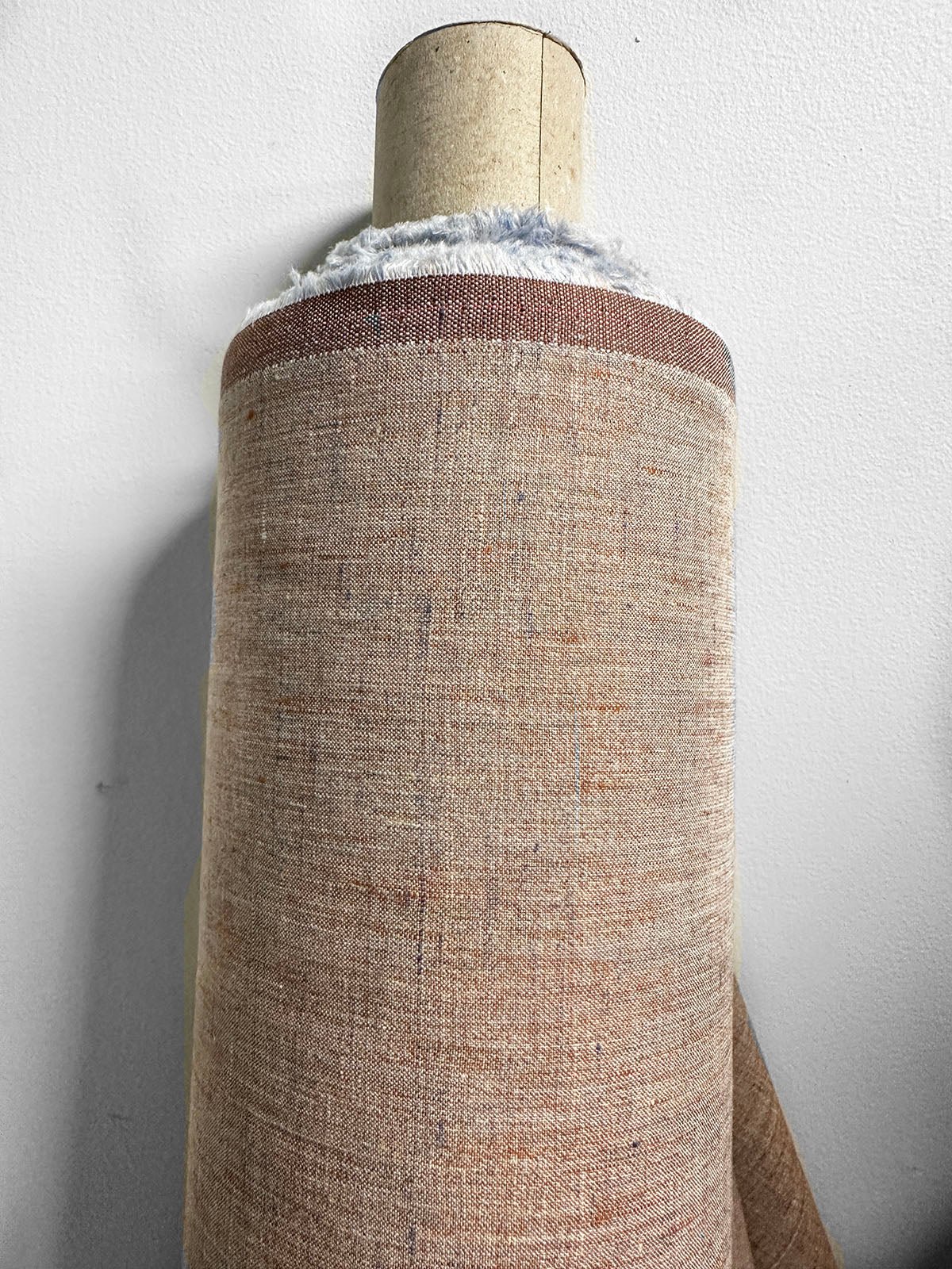 Italian Melange Linen Suiting Fabric - Sand - L'Etoffe Fabrics LLC