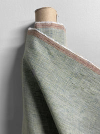 Italian Melange Linen Suiting Fabric - Seafoam - L'Etoffe Fabrics LLC