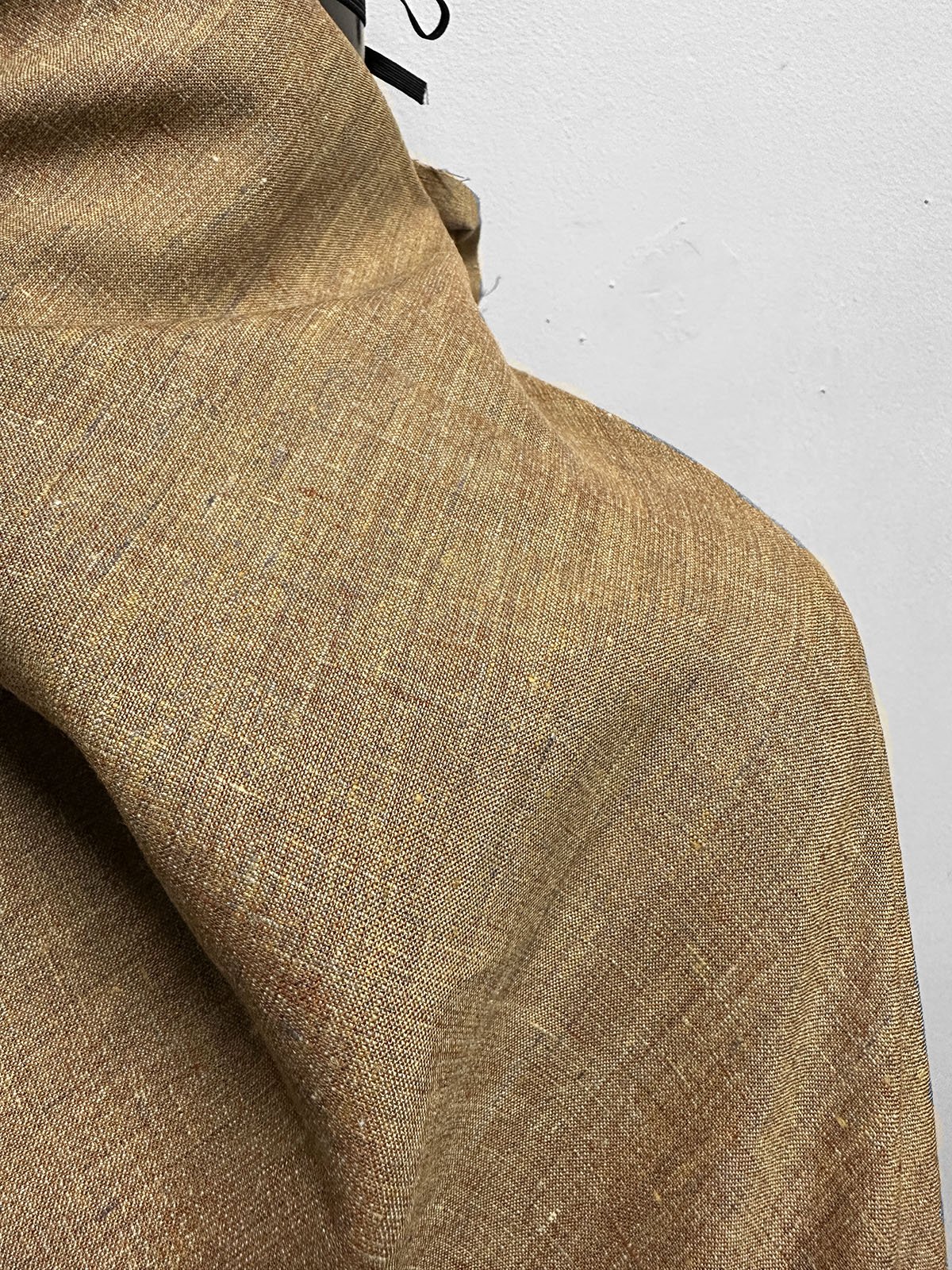 Italian Melange Linen Suiting Fabric - Sienna - L'Etoffe Fabrics LLC