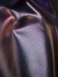 Italian Metallic Designer Laminated Denim - Purple - L'Etoffe Fabrics LLC