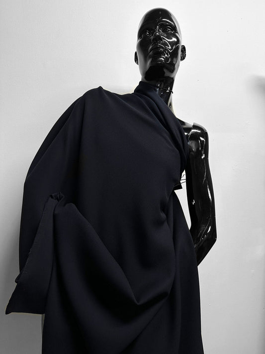 Italian Midnight Double Weave Stretch Suiting - L'Etoffe Fabrics LLC