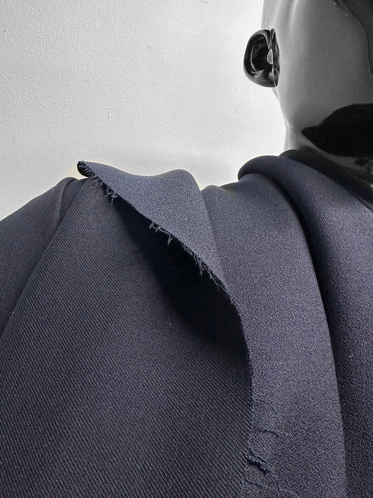 Italian Midnight Double Weave Stretch Suiting - L'Etoffe Fabrics LLC