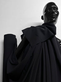 Italian Midnight Stretch Wool Crepe - L'Etoffe Fabrics LLC