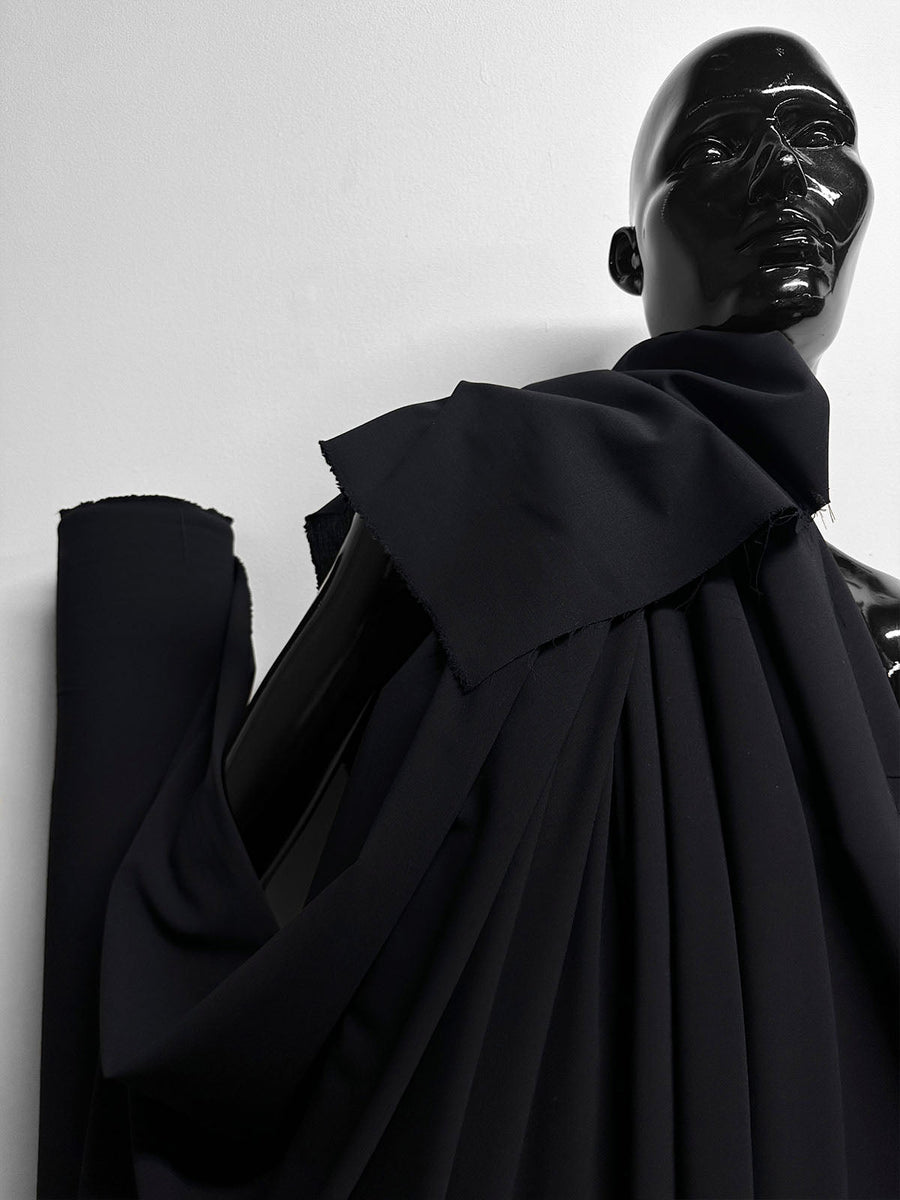Italian Midnight Stretch Wool Crepe - L'Etoffe Fabrics LLC