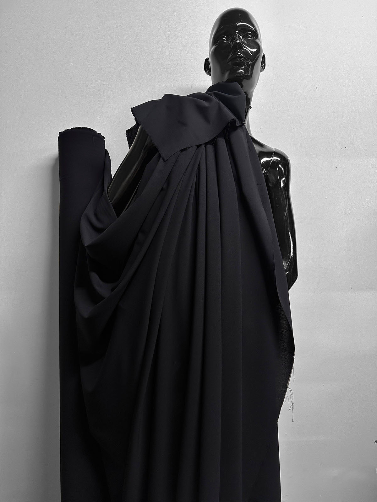 Italian Midnight Stretch Wool Crepe - L'Etoffe Fabrics LLC