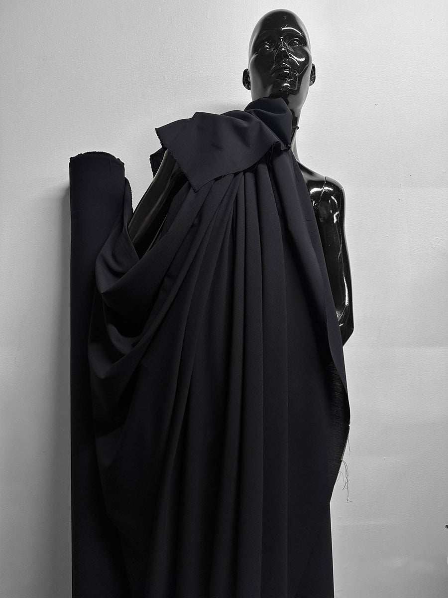 Italian Midnight Stretch Wool Crepe - L'Etoffe Fabrics LLC