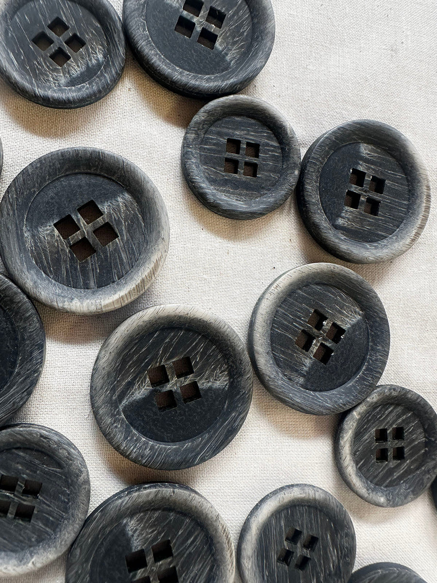 Italian Modern Brushed Square Hole Buttons - L'Etoffe Fabrics LLC