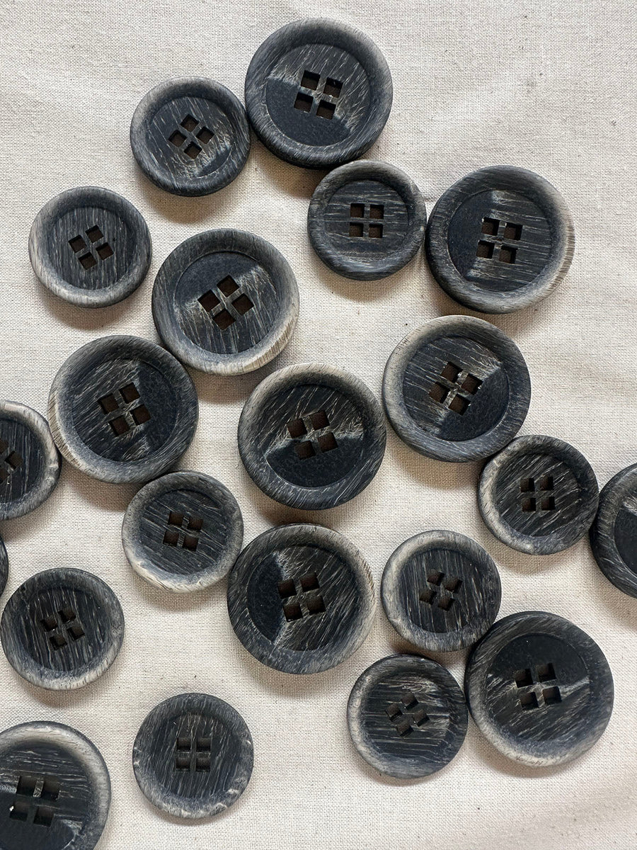 Italian Modern Brushed Square Hole Buttons - L'Etoffe Fabrics LLC
