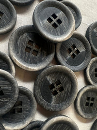 Italian Modern Brushed Square Hole Buttons - L'Etoffe Fabrics LLC