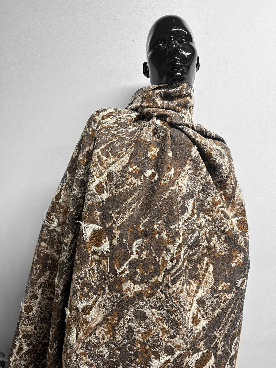 Italian Molton Abstract Jacquard Coat Fabric - L'Etoffe Fabrics LLC