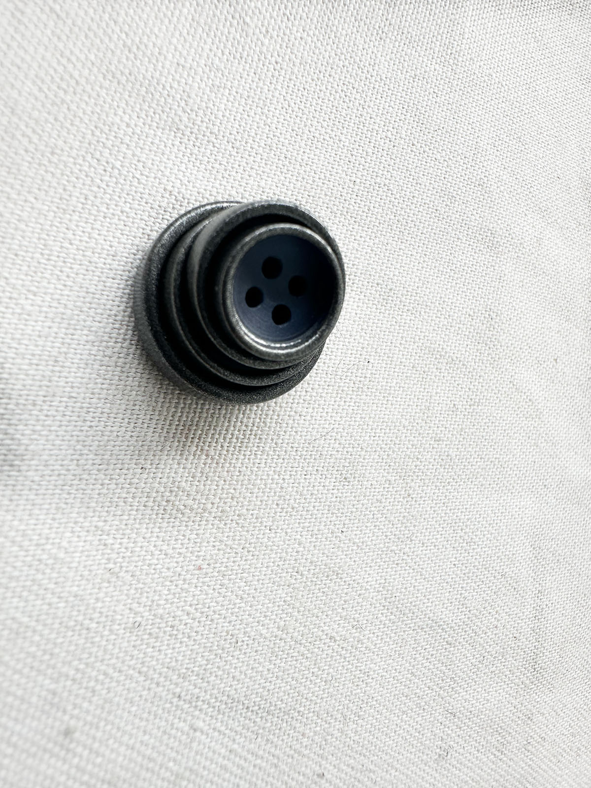 Italian Navy and Gunmetal Rimmed Shirts Buttons - L'Etoffe Fabrics LLC