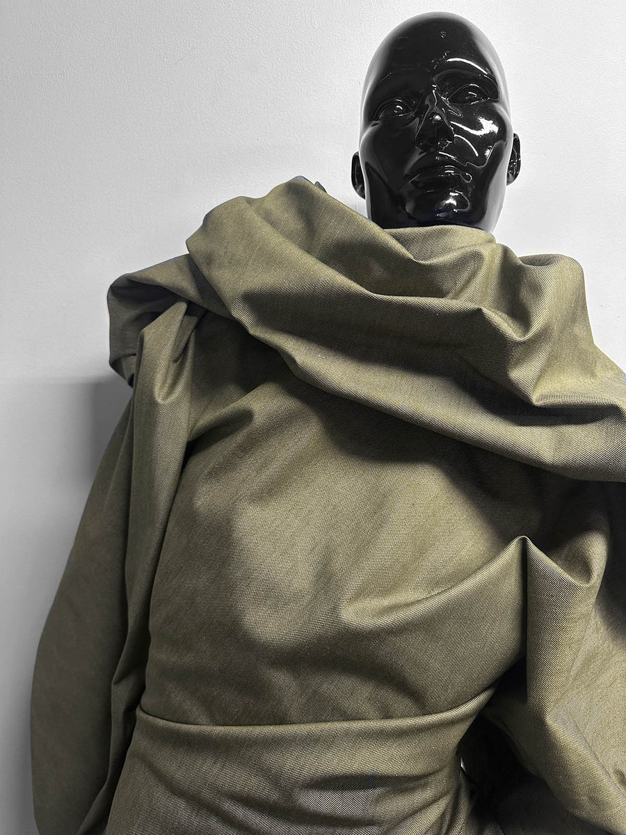 Italian Olive Lightweight Denim - L'Etoffe Fabrics LLC