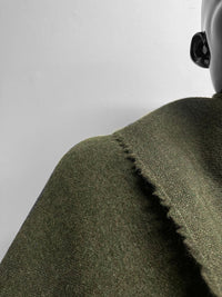 Italian Olive Melange Double Faced Fleece Virgin Wool Wide - L'Etoffe Fabrics LLC
